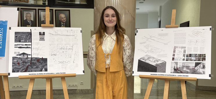 Studentka architektury L. Żaczek,